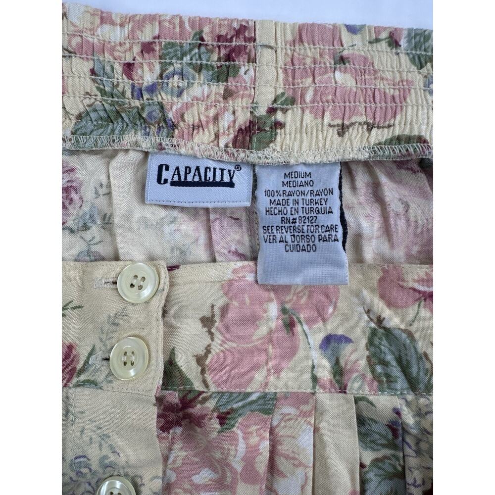 Vintage Capacity Skirt Midi 90s Boho Cottagecore Teacher Floral Summer Pockets M - Picture 2 of 5